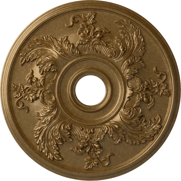 Ekena Millwork Acanthus Twist Ceiling Medallion (Canopies up to 8 3/8"), 23 5/8"OD x 4 5/8"ID x 1 7/8"P, Pale Gold CM23ACPAS - main